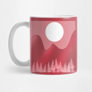 Red Desert Moon Scenery Mug